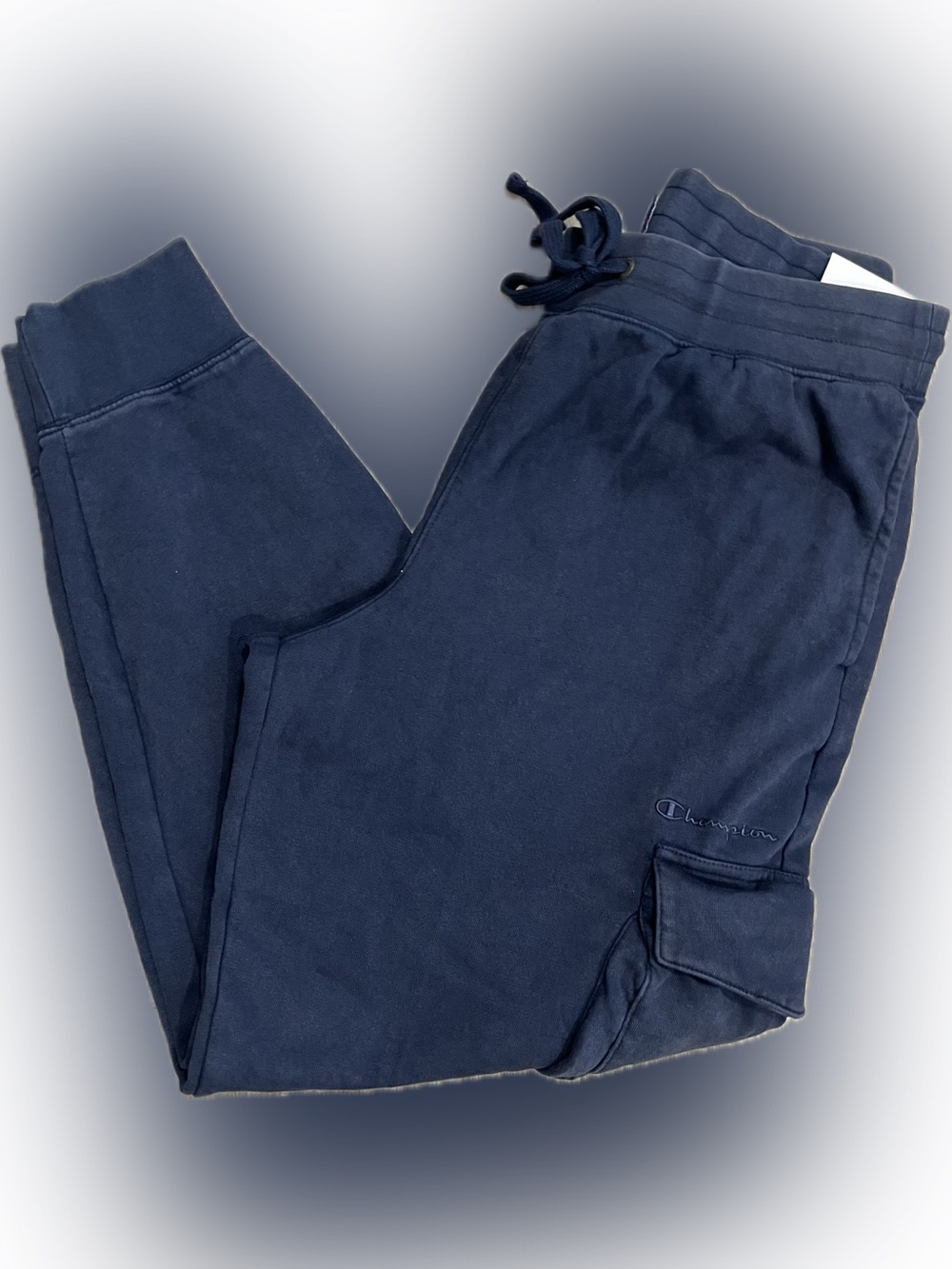 Champion Men's Loose Fit Cargo Jogger Sweatpants Navy Blue Medium NWT